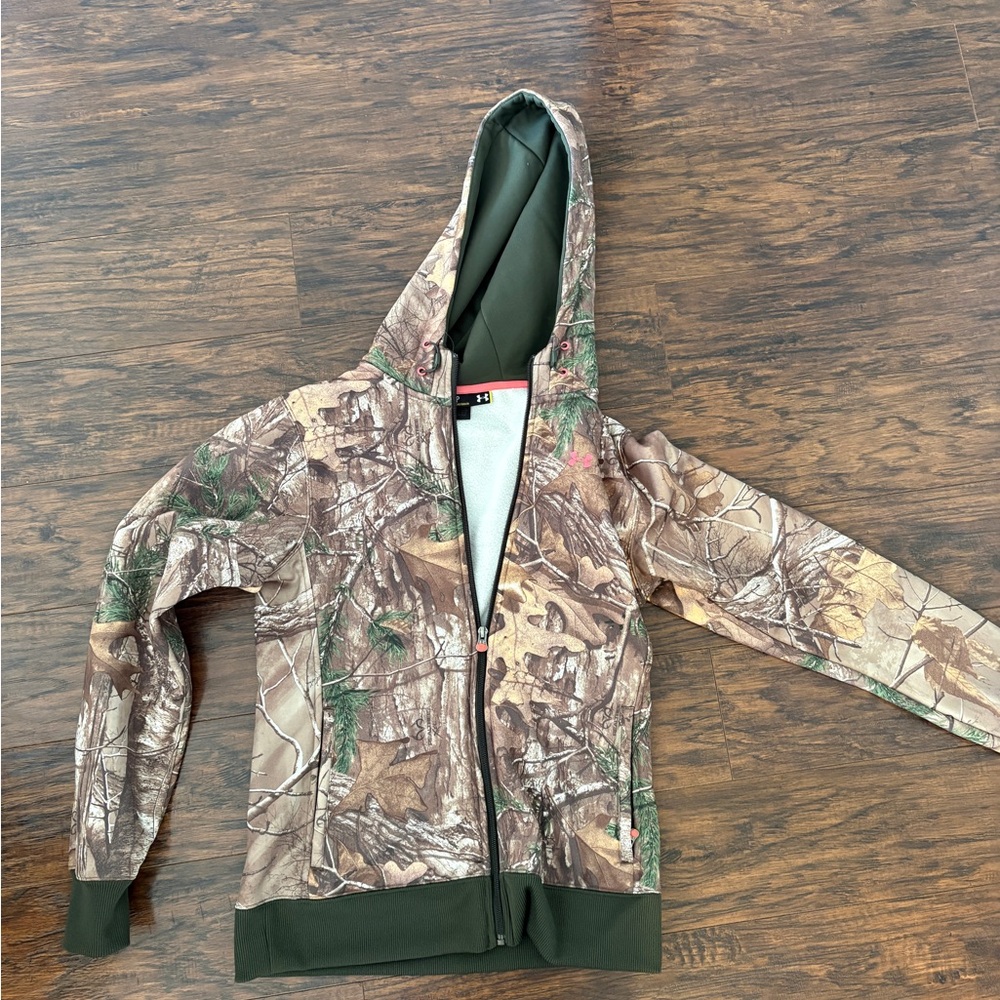Women’s or Girls Camo Hooded Full Zip Fleece